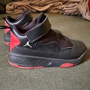 Jordan's Kids Black and Red Sneakers